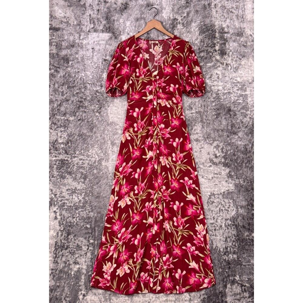 New Faherty Dress Small Womens Sorrento Majorca Floral Button Maxi Sundress